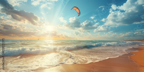 Kite Surfing at Sunset