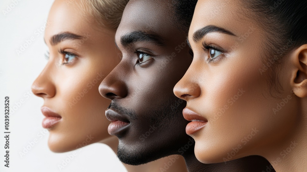The profile portraits of men and women of different races showcase the beauty of diversity and emphasize the importance of diversity and inclusivity in society. The profile portraits of men and women of different races showcase the beauty of diversity and emphasize the importance of diversity and inclusivity in society.