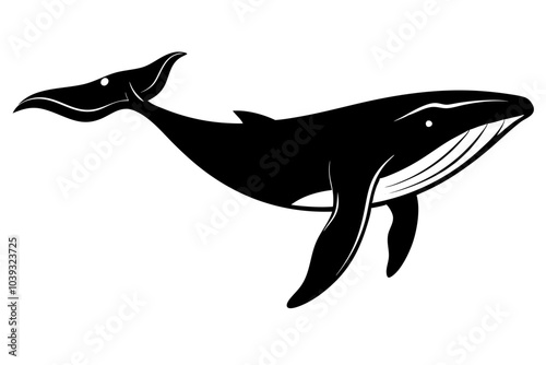 Humpback Whale Silhouette vector illustration