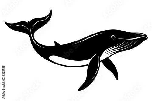 Humpback Whale Silhouette vector illustration