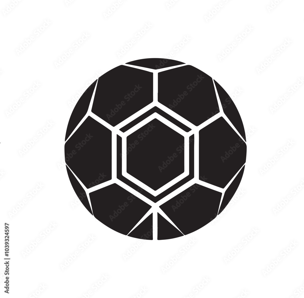 Fototapeta premium Classic Soccer Ball Silhouette Clip Art