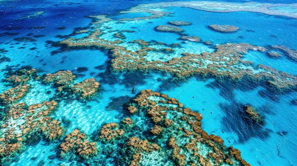 Panoramic View of the Great Barrier Reef Aerial Scene Panoramic View of the Great Barrier Reef Aerial Scene