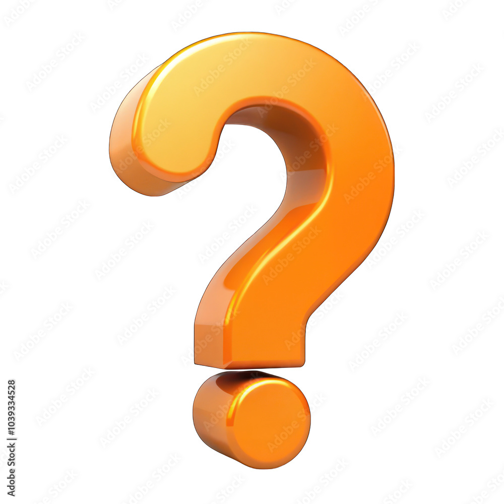 Orange question mark isolated on transparent background Orange question mark isolated on transparent background