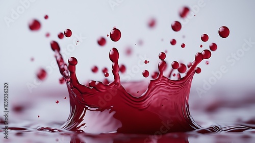 Red Liquid Splash  Abstract Water Drop Crown