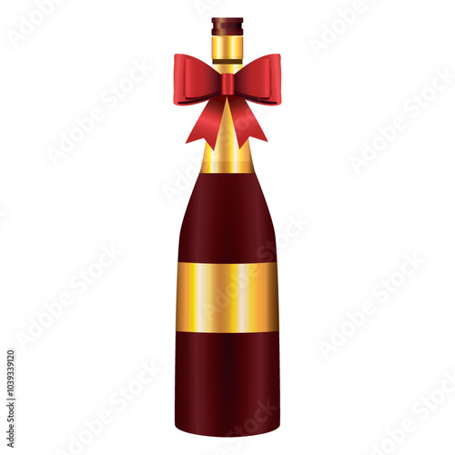 Vector image of wine bottle icon with white background