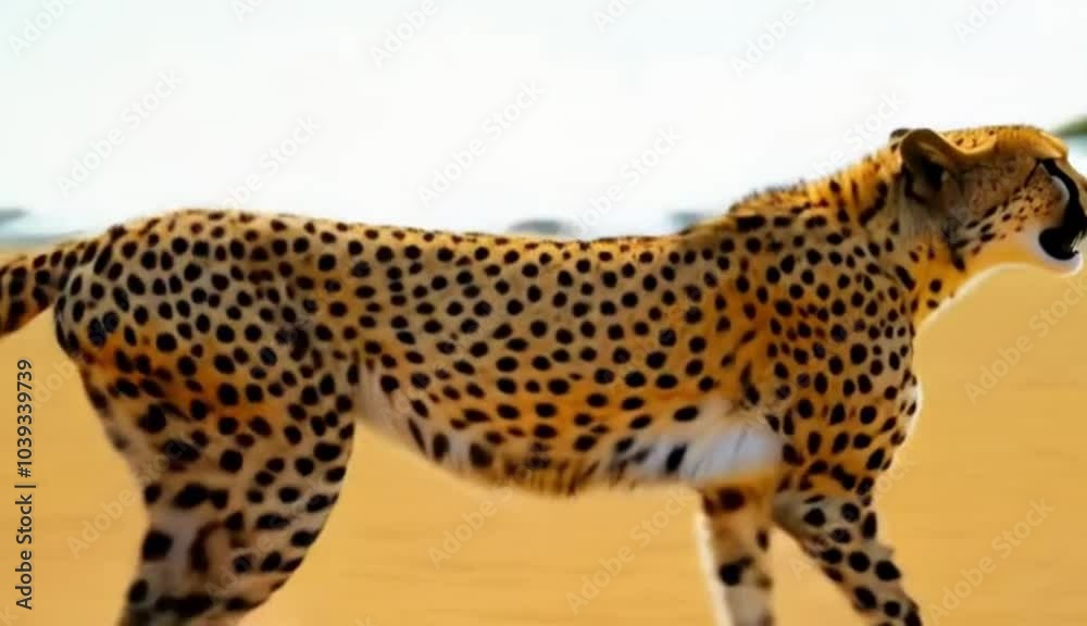 Cheetah full speed across