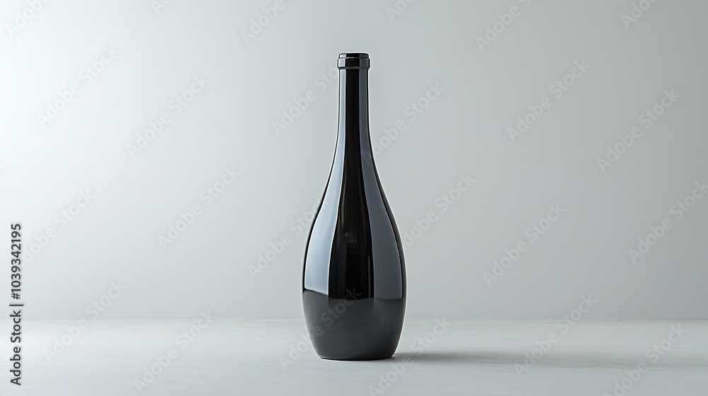 Sleek Black Wine Bottle Mockup Sleek Black Wine Bottle Mockup