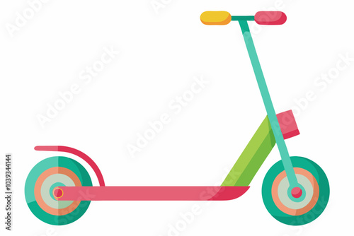 Cute hand-drawn scooter isolated on white background