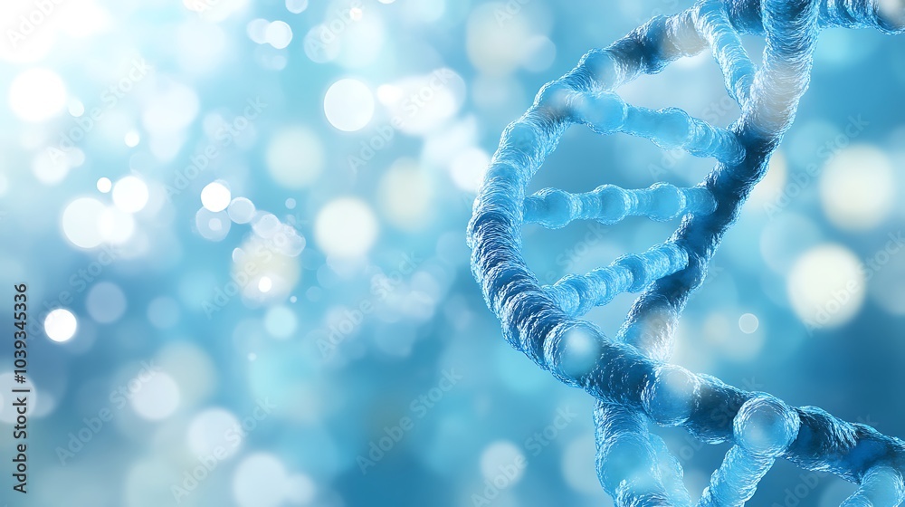 Abstract Blue DNA Double Helix with Bubbles Abstract Blue DNA Double Helix with Bubbles