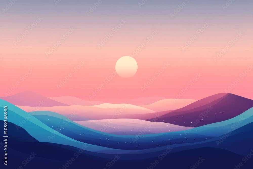simple gradient wallpaper calming with valleys and a sun , mostly purple gradient color simple gradient wallpaper calming with valleys and a sun , mostly purple gradient color