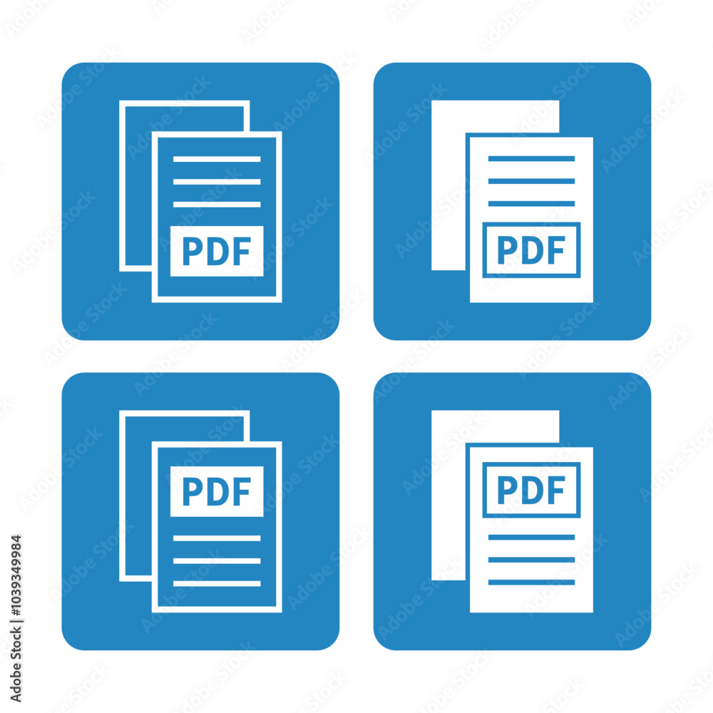 biała ikona pliku PDF na niebieskim tle biała ikona pliku PDF na niebieskim tle