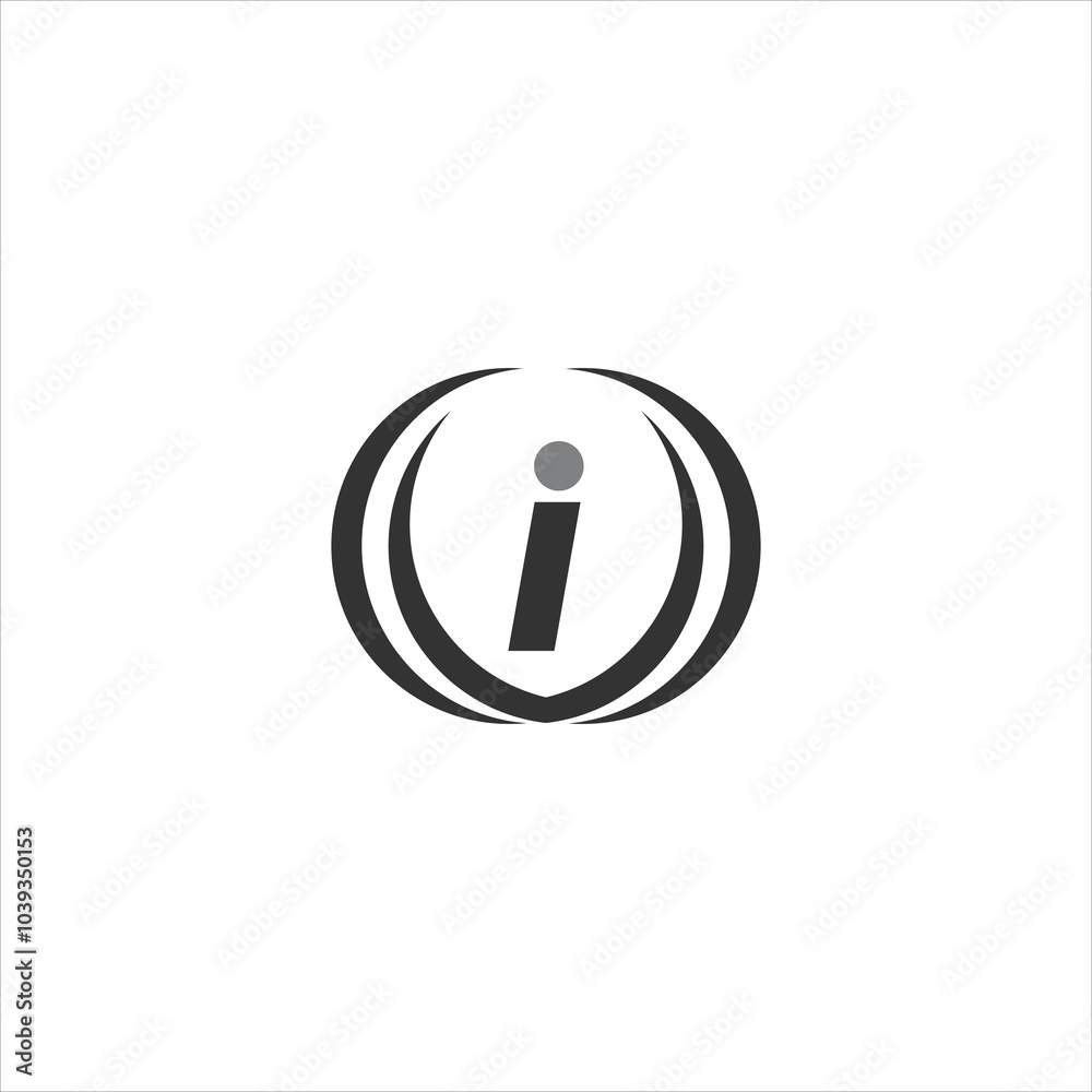I black and gray logo with circle I black and gray logo with circle