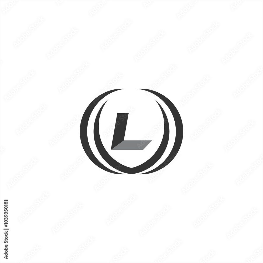L black and gray logo with circle L black and gray logo with circle