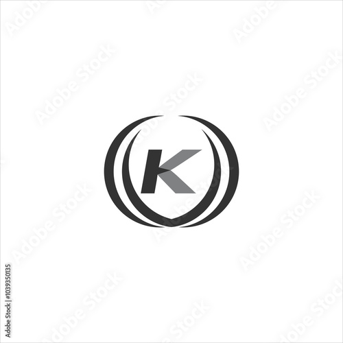 K black and gray logo with circle