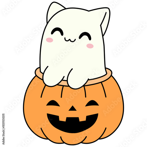 Cartoon Cute Cat Ghost
