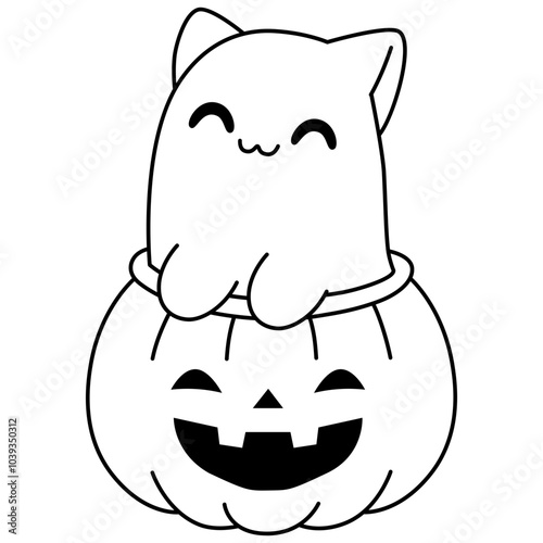 Cartoon Cute Cat Ghost