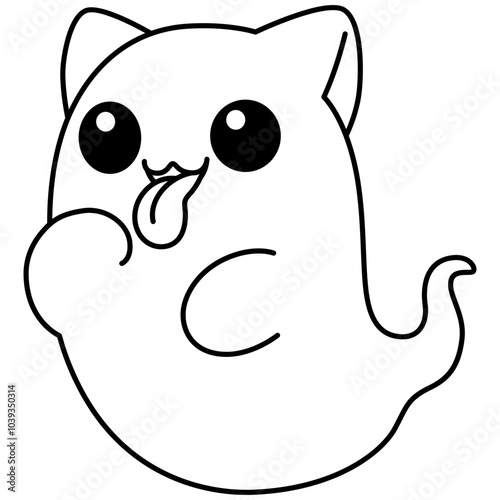 Cartoon Cute Cat Ghost