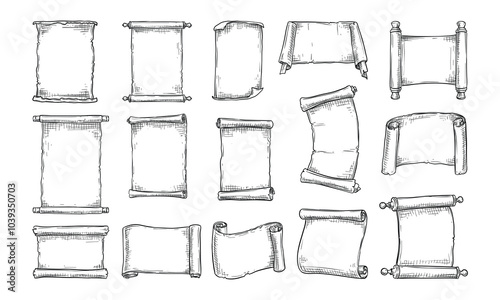 paper scroll handdrawn collection