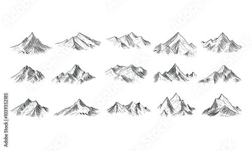 mountains handdrawn collection