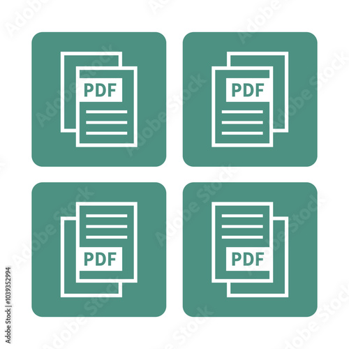 biała ikona pliku PDF na zielonym tle