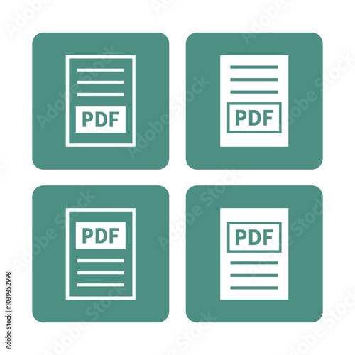 biała ikona pliku PDF na zielonym tle