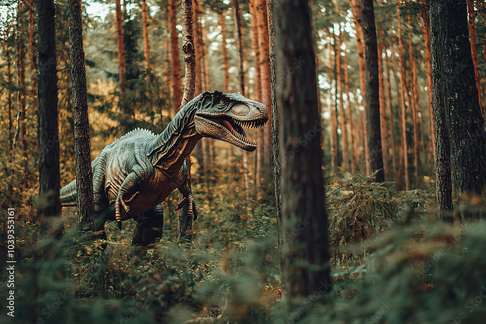 Wildlife Photo, of a brachiossauros standing in a Forest Wildlife Photo, of a brachiossauros standing in a Forest