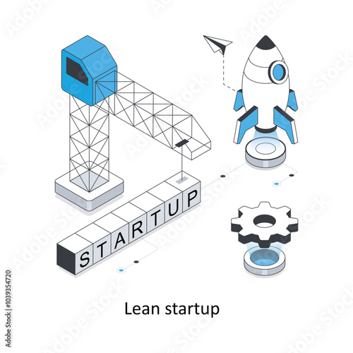 Lean startup isometric stock illustration. EPS File stock illustration
