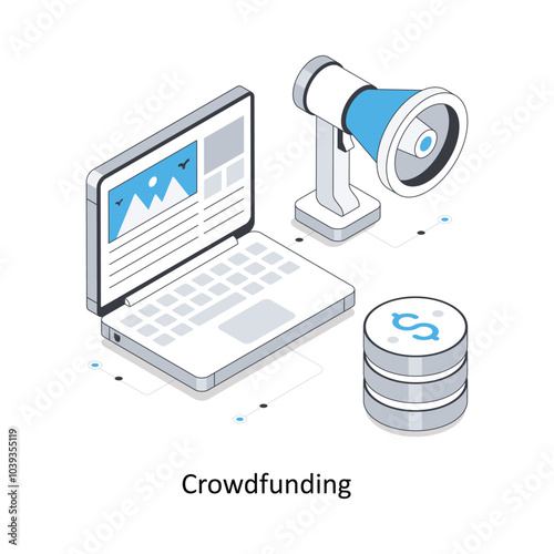 Crowd funding isometric stock illustration. EPS File stock illustration