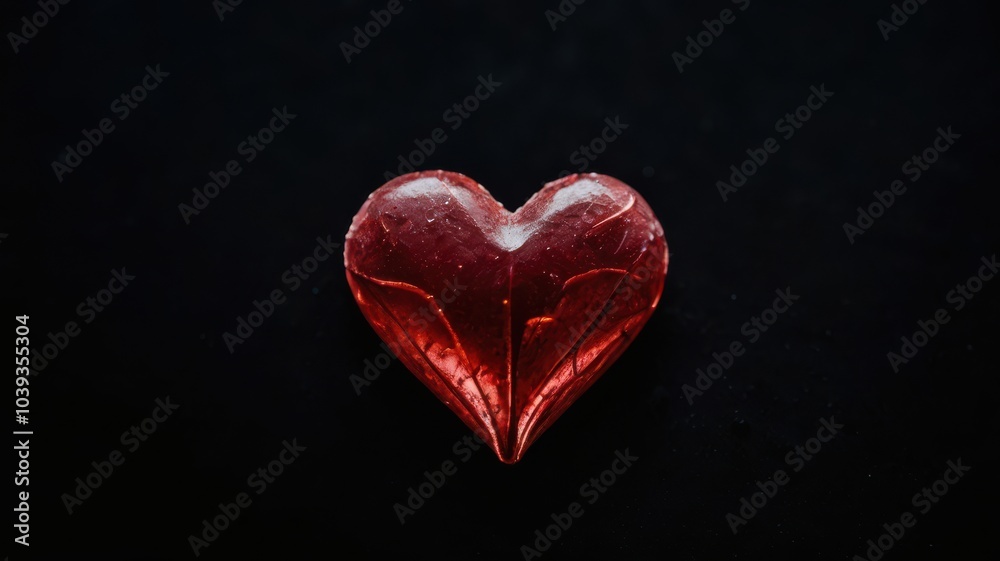 Fototapeta premium Love, Heart, Stone, Ruby, Red, Background, Black, Shiny