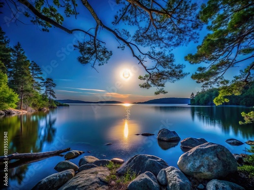 Moonlit Lake Reflections - Macro Photography