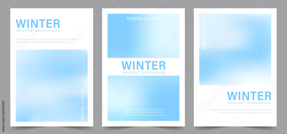 Winter Gradient Background. Minimalist vector illustration. Soft blur card. Pastel abstract poster for social media or website design. Set of Modern wallpaper Templates. Winter Gradient Background. Minimalist vector illustration. Soft blur card. Pastel abstract poster for social media or website design. Set of Modern wallpaper Templates.