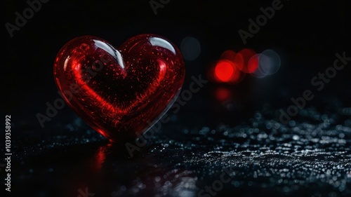 Love, Heart, Stone, Ruby, Red, Background, Black, Shiny