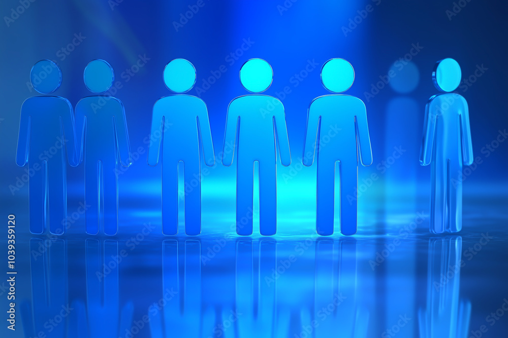 Blue transparent human figure outline Blue transparent human figure outline