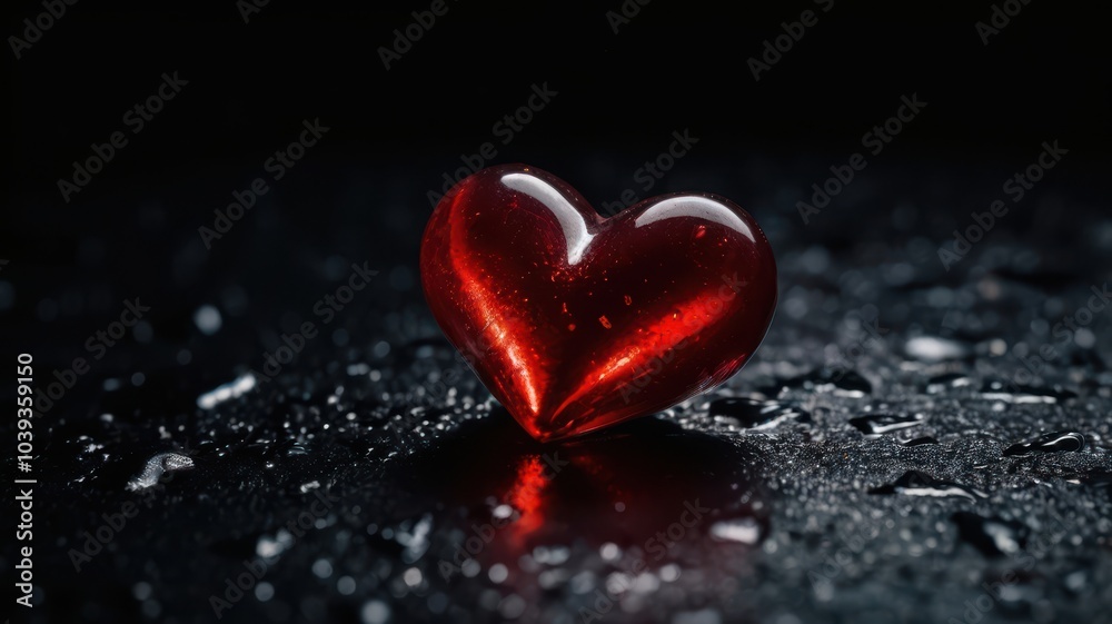 Love, Heart, Stone, Ruby, Red, Background, Black, Shiny Love, Heart, Stone, Ruby, Red, Background, Black, Shiny
