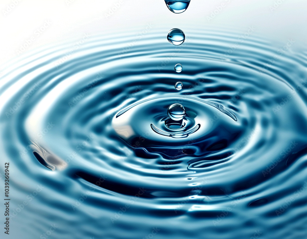 Captivating water drops create mesmerizing ripples in a tranquil setting Captivating water drops create mesmerizing ripples in a tranquil setting