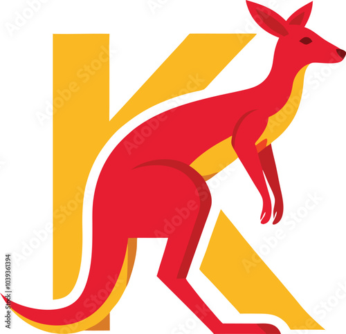 Vibrant Kangaroo Letter K Logo 