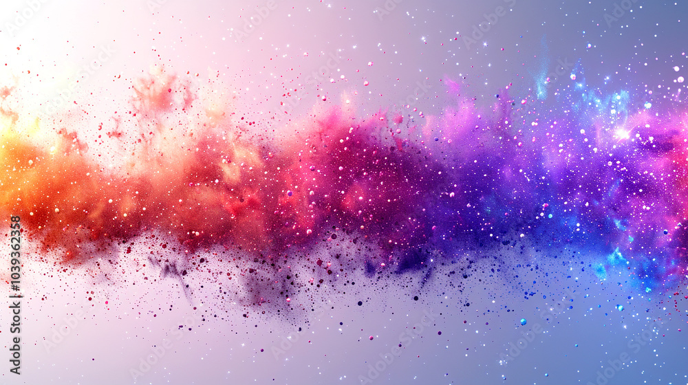 Vibrant cosmic dust clouds swirl in a mesmerizing display of color and light Vibrant cosmic dust clouds swirl in a mesmerizing display of color and light