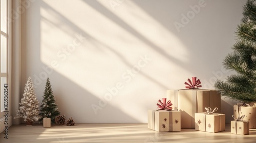 An empty scene featuring blank mockup template (personalized advent calendars with custom messages), creating an ideal product