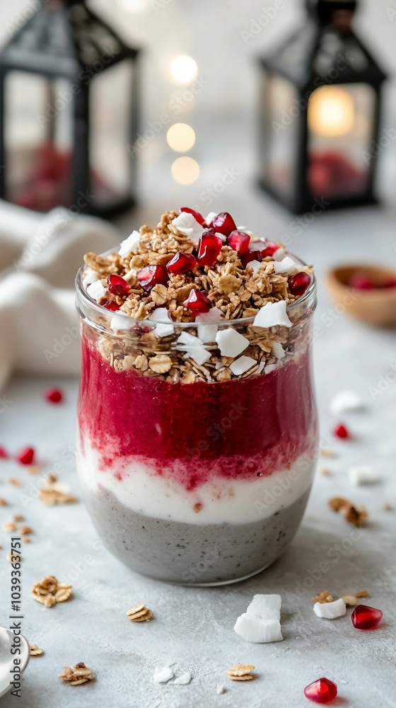 Layered Parfait with Pomegranate, Granola, and Coconut Layered Parfait with Pomegranate, Granola, and Coconut