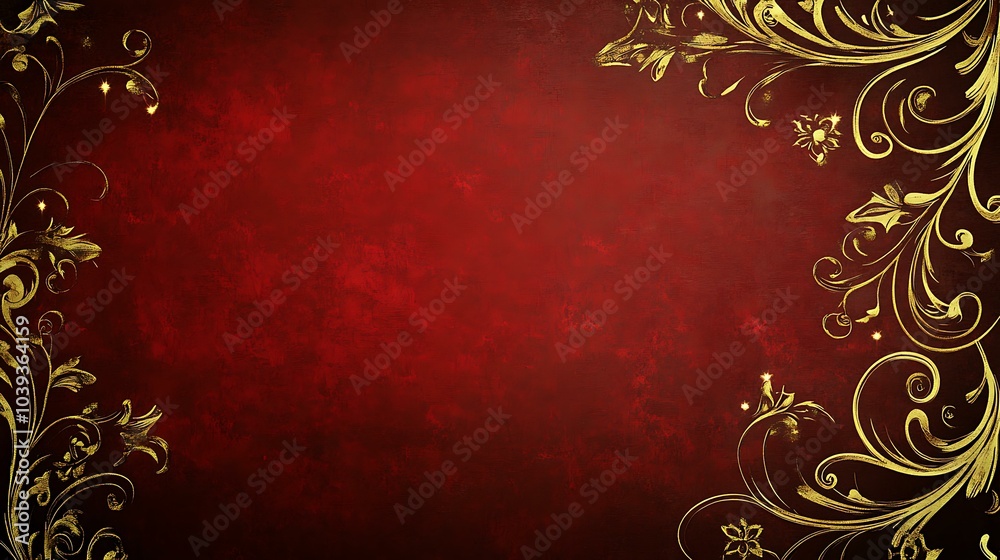 Christmas card template with classic gold borders, ornate swirls, and a modern twist Christmas card template with classic gold borders, ornate swirls, and a modern twist