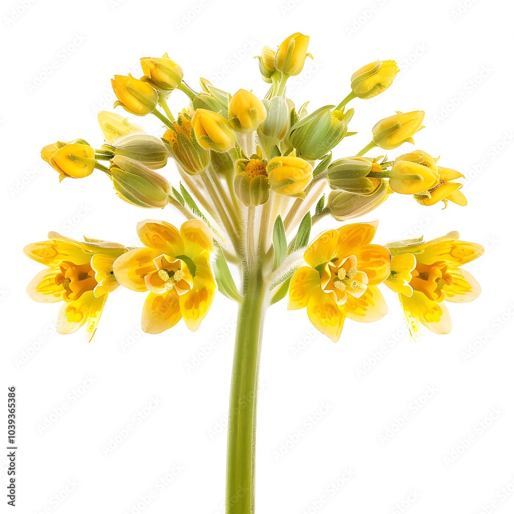 Virginia Cowslip Flower isolated on white background.close up. Virginia Cowslip Flower isolated on white background.close up.