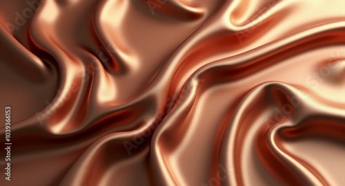 A rosewood copper backdrop with dynamic folds, chrome plating, and lead accents. Shimmering poplin textures flow across the oil-draped, highly detailed surface.