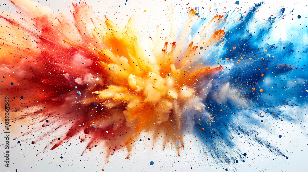 Vibrant explosion of color creates an abstract masterpiece in dynamic hues of blue and red Vibrant explosion of color creates an abstract masterpiece in dynamic hues of blue and red