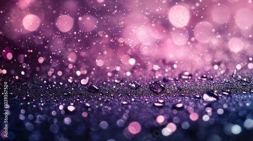 A vibrant, blurred background with droplets and bokeh effects, creating a dreamy atmosphere.