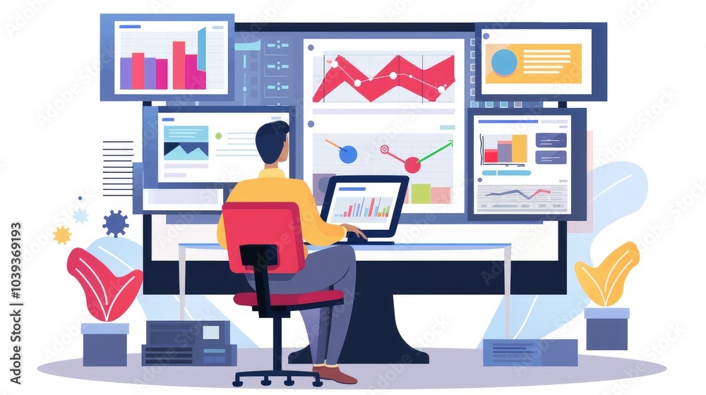 Data Analysis Workspace with Modern Technology Data Analysis Workspace with Modern Technology