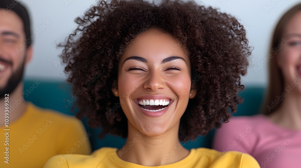 Friends Sharing Laughter in a Cozy Living Room, Creating Lasting Memories Full of Joy and Warmth. Stress Management Concept