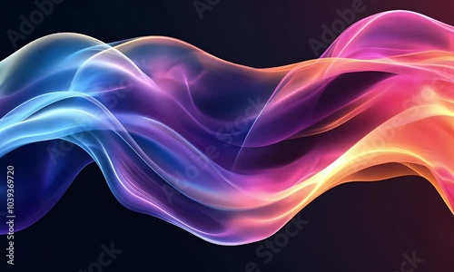3D Abstract Carve wave background with an orange and purple gradient.