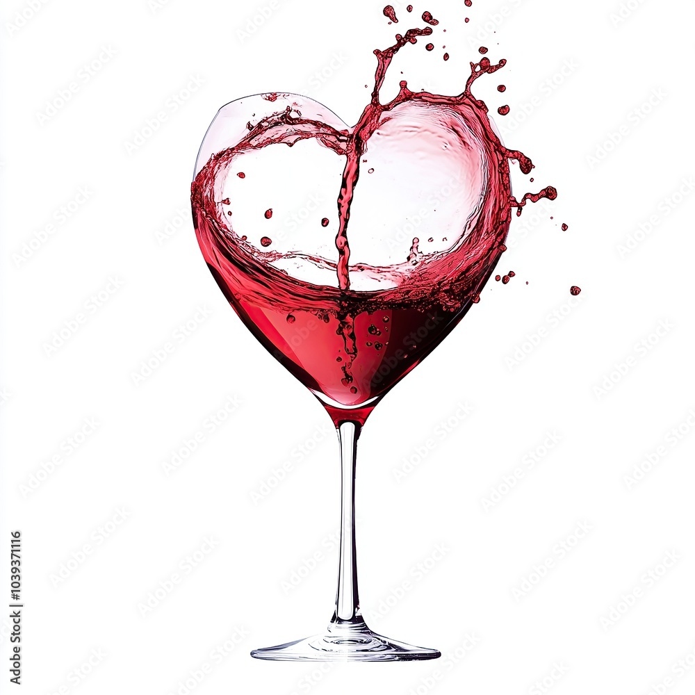 Red wine splashing in the shape of an African continent, white background