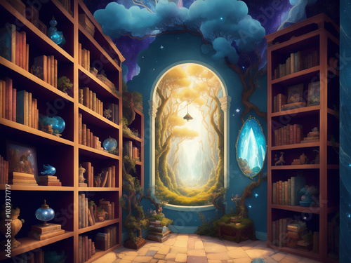 Doorway to another world in the library