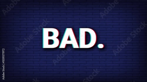 Bad man, bad world typographic text effect animation vedio